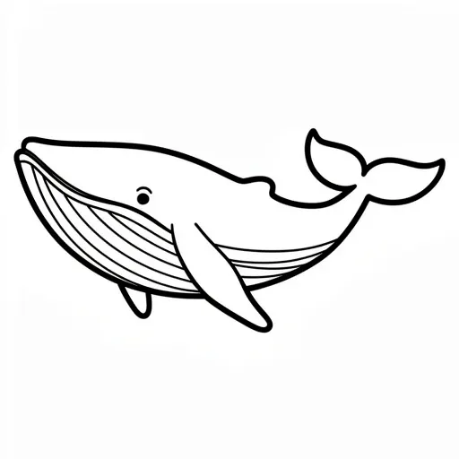 Real generated animal themed set coloring worksheet with a whale